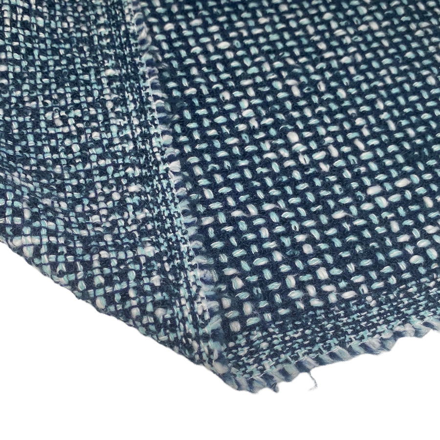 Wool Boucle - Blue/White