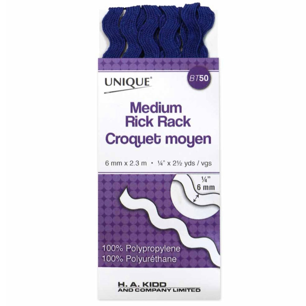 Medium Rick Rack - 1/4” - Royal Blue · King Textiles