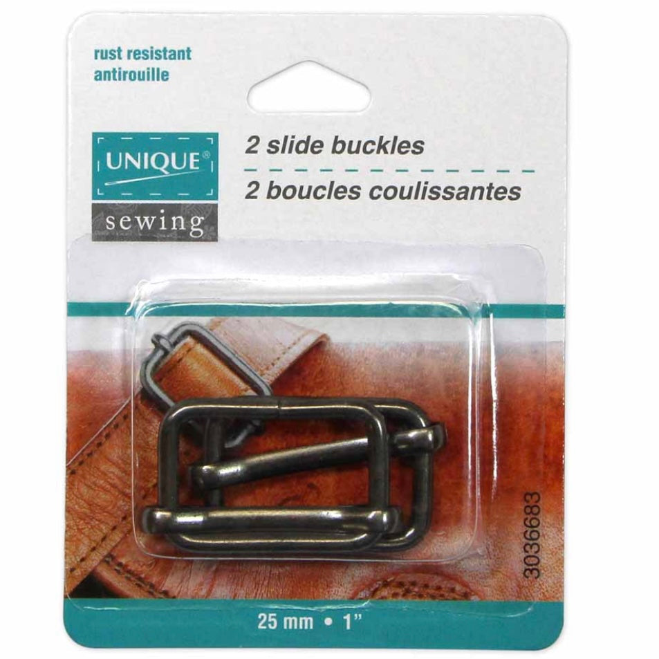Metal Slide Buckle - 32mm (1 1/4″) - Gold  - 2 pcs