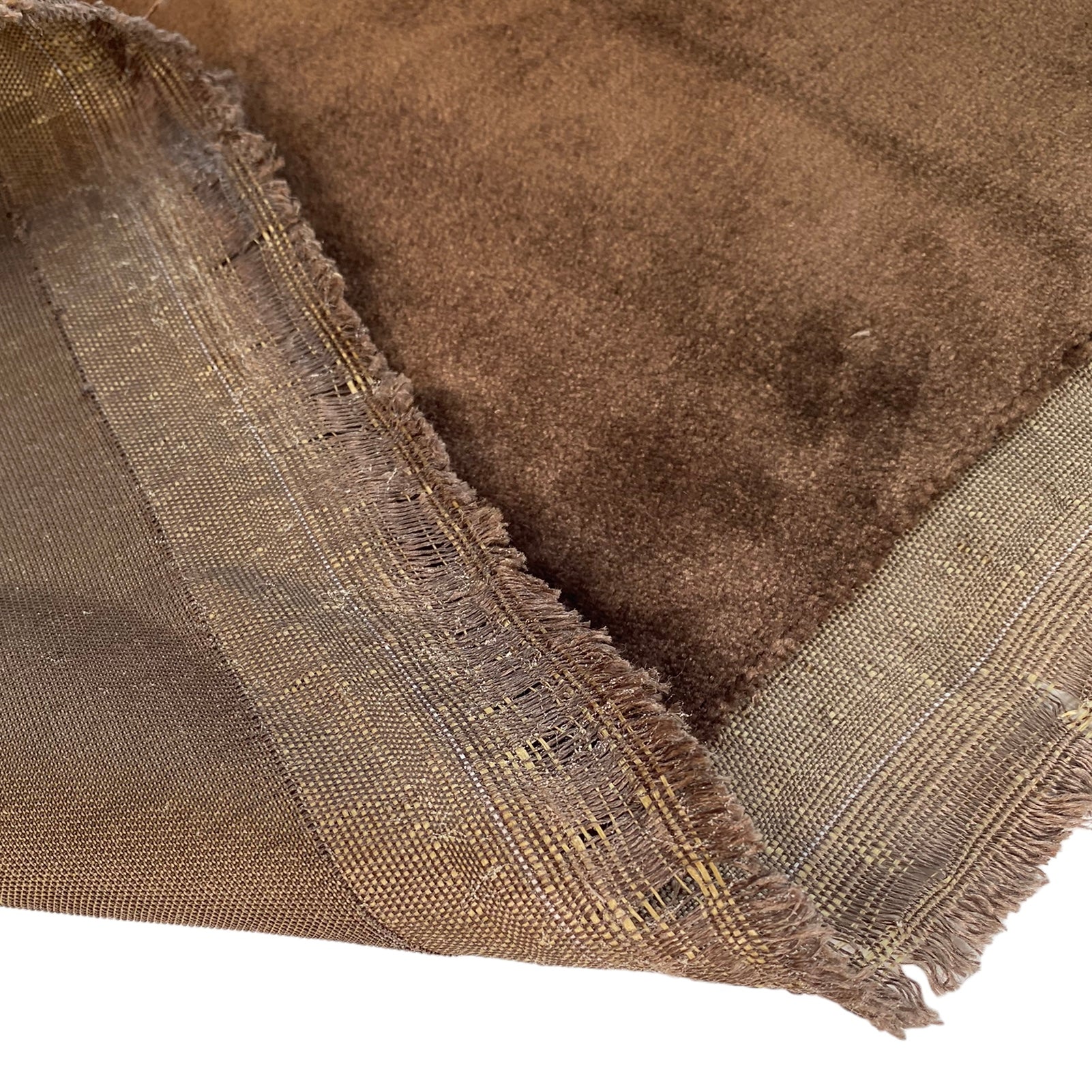 Velvet Upholstery - Designer Remnant - Brown