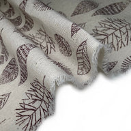 Printed Cotton/Linen - Leaves - Beige/Brown