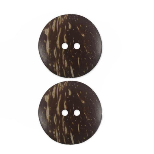 Two Hole Coconut Button - 38mm - Brown - 2 Count
