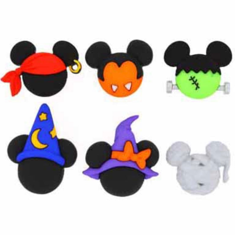 Novelty Buttons - Mickey Mouse Halloween Hats - 6pcs