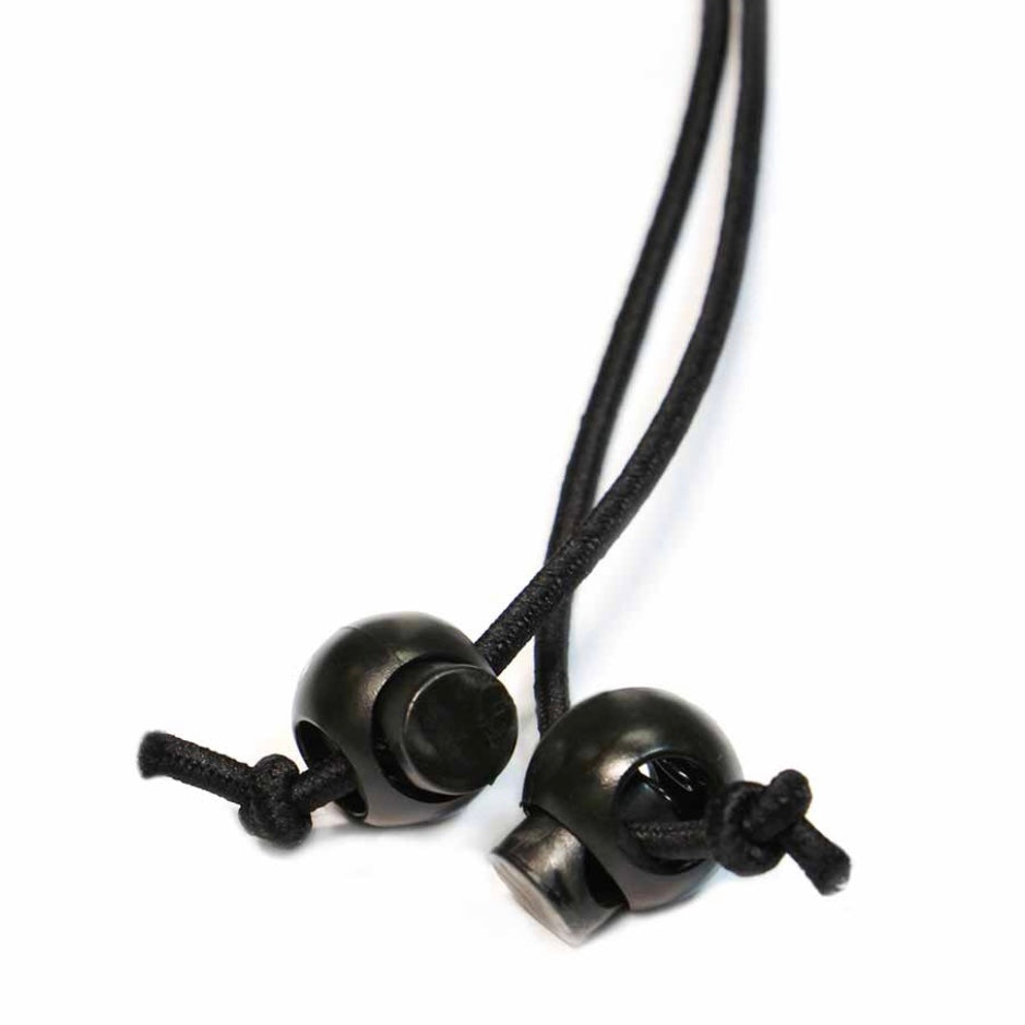 Plastic Round Cord Stops - Black - 2 pcs