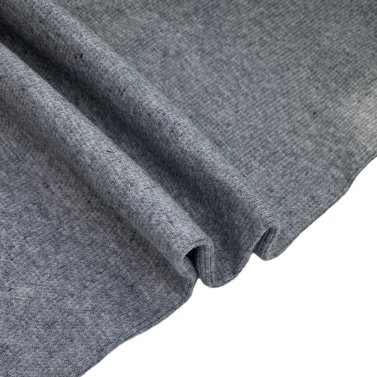 Cotton Tubular Rib Knit - Heather Grey