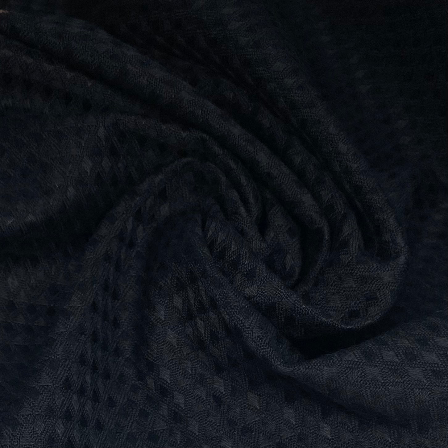 Waffle Weave Cotton - Unwashed - 44” - Black