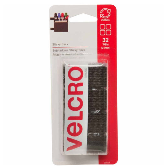 Sticky Back Squares Black - 22mm - 32 pcs.