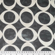 Printed Polyester Chiffon - Circles - Black/White