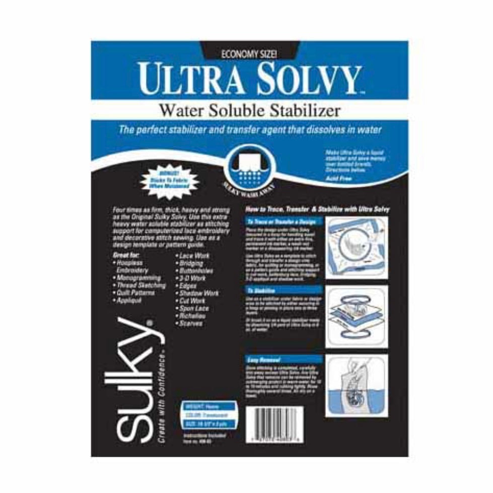 Water Soluble Stabilizer - White - 19 1/2”x3 yards
