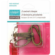 Swivel Clasps - 32mm (1 1/4″) - Antique Gold - 2 pcs.