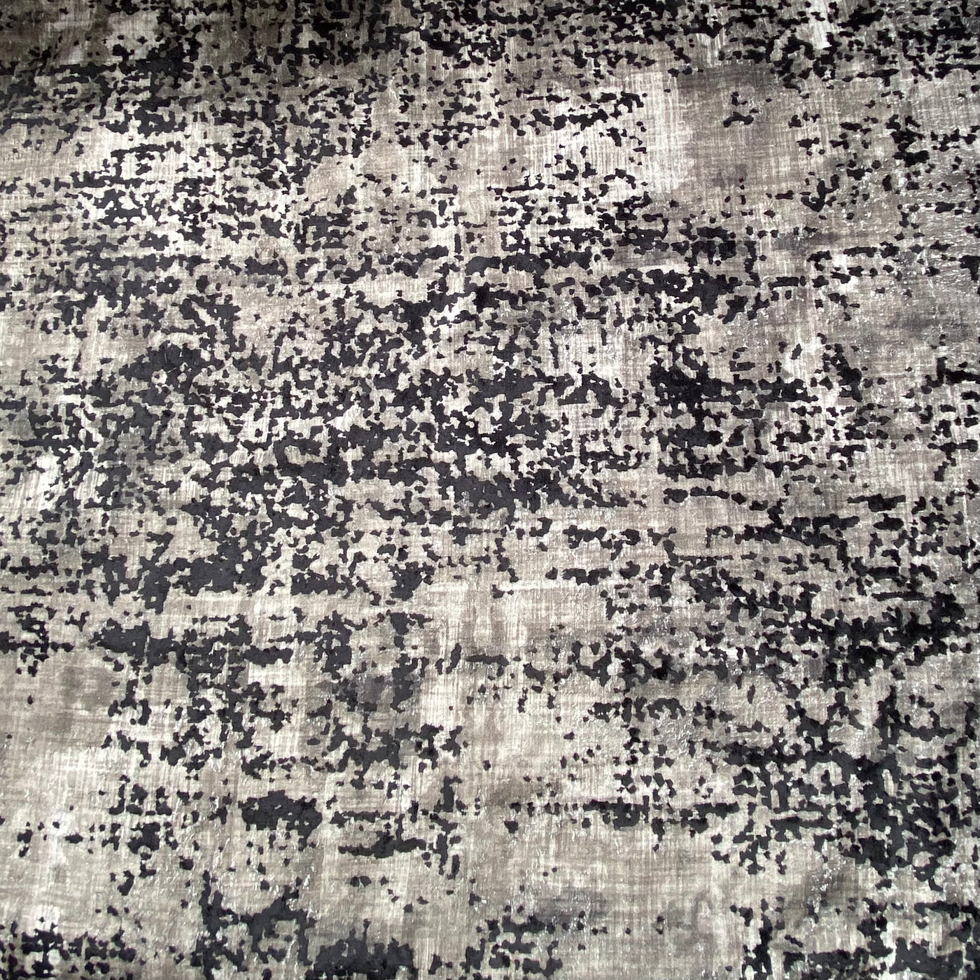 Patterned Velvet Upholstery - Designer Remnant - Roker - Grey/Black