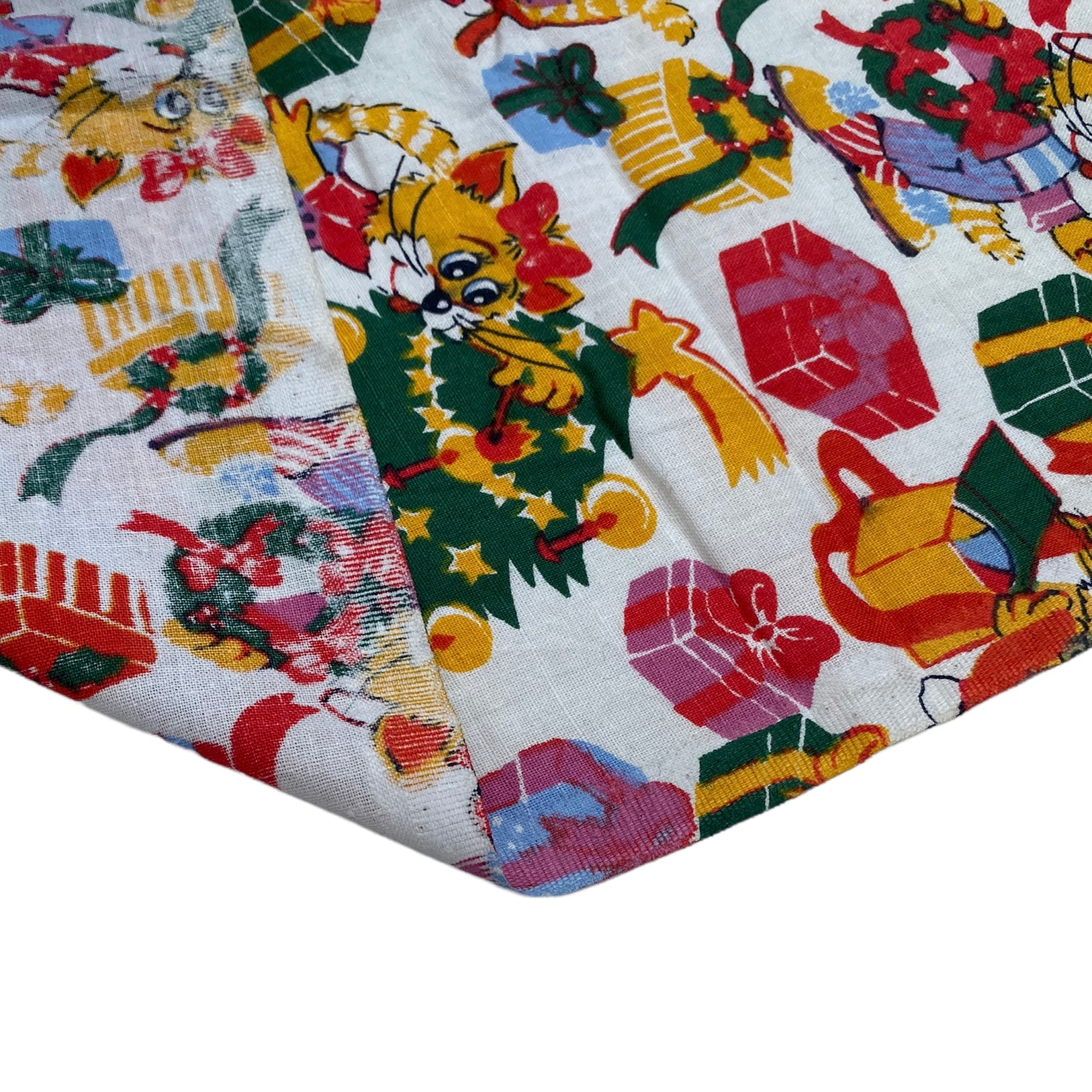Printed Cotton - Christmas Cats- White
