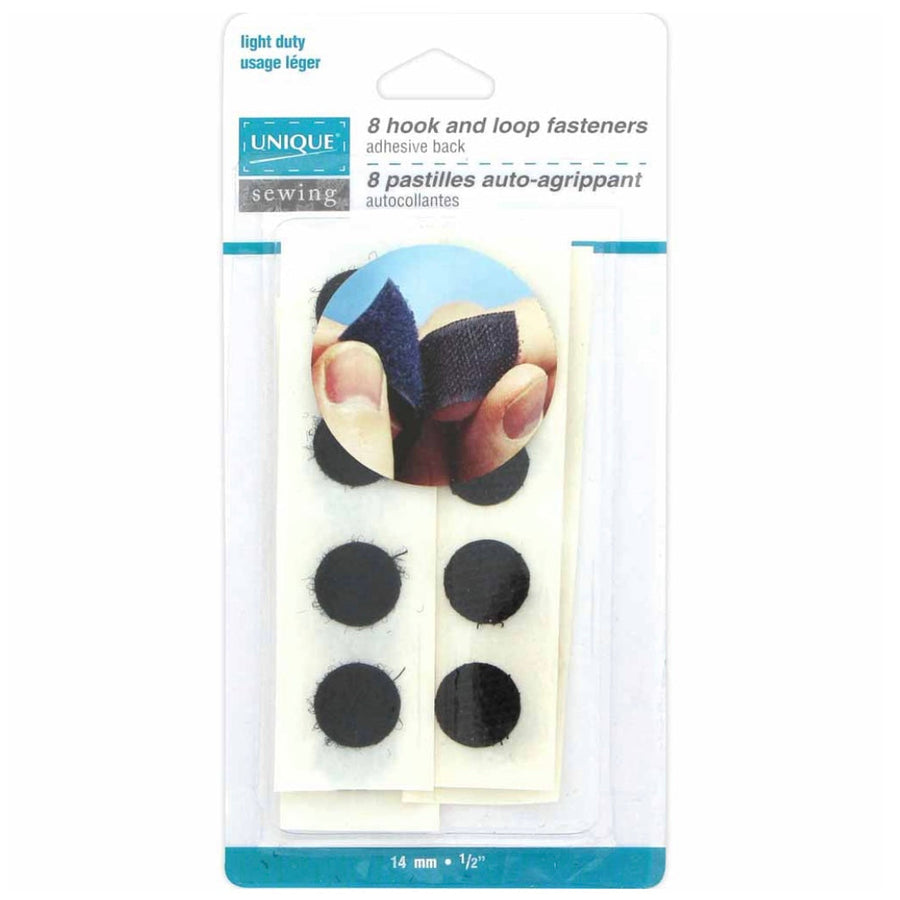 Light Self-Gripping Fasteners Small Dots - 14mm / 1/2” - Black - 8 sets