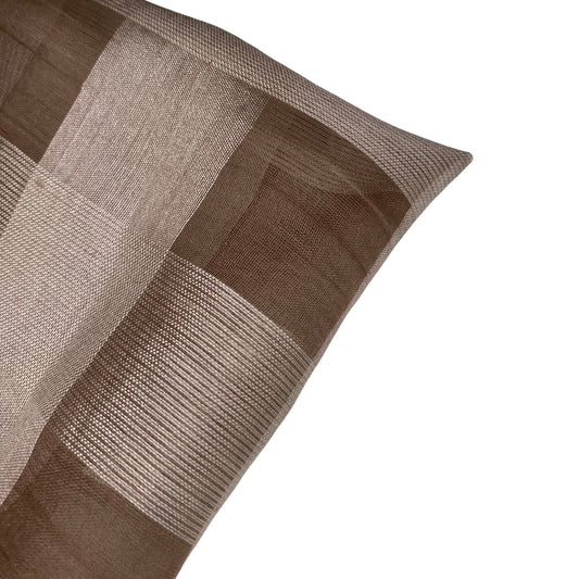 Plaid Silk Organza - 44” - Brown