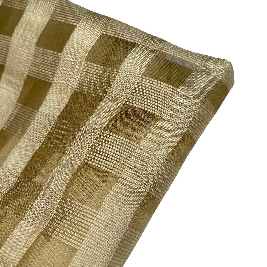 Plaid Silk Organza - 52” - Gold