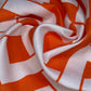 Printed Indoor/Outdoor Canvas - Geometric - Orange/White