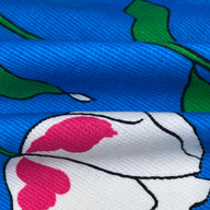 Floral Woven Ribbed Cotton - 44” - Blue