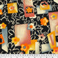 Geometric Floral Printed Polyester - 44” - Navy/Yellow/Red