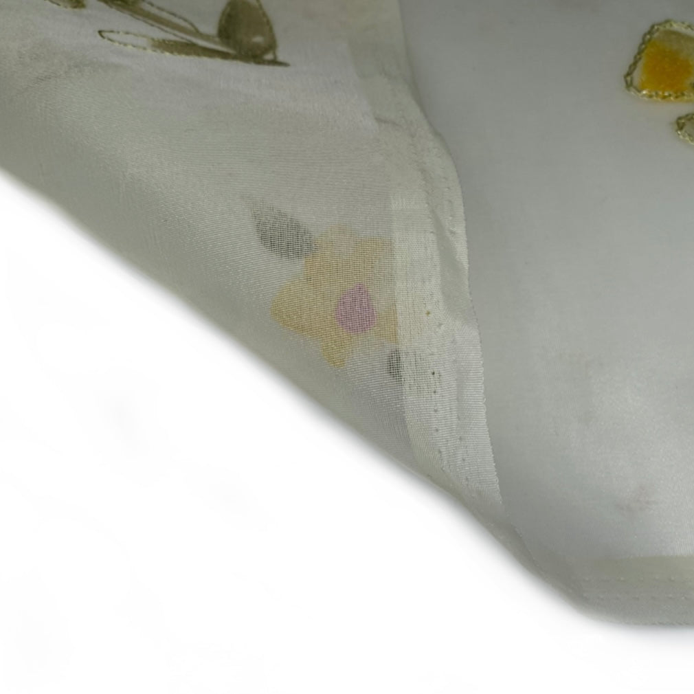 Embroidered Silk Organza - Yellow