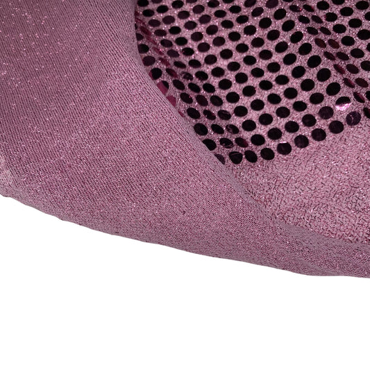 Faux Sequin Large Shiny Confetti Dot Knit - 46” - Pink