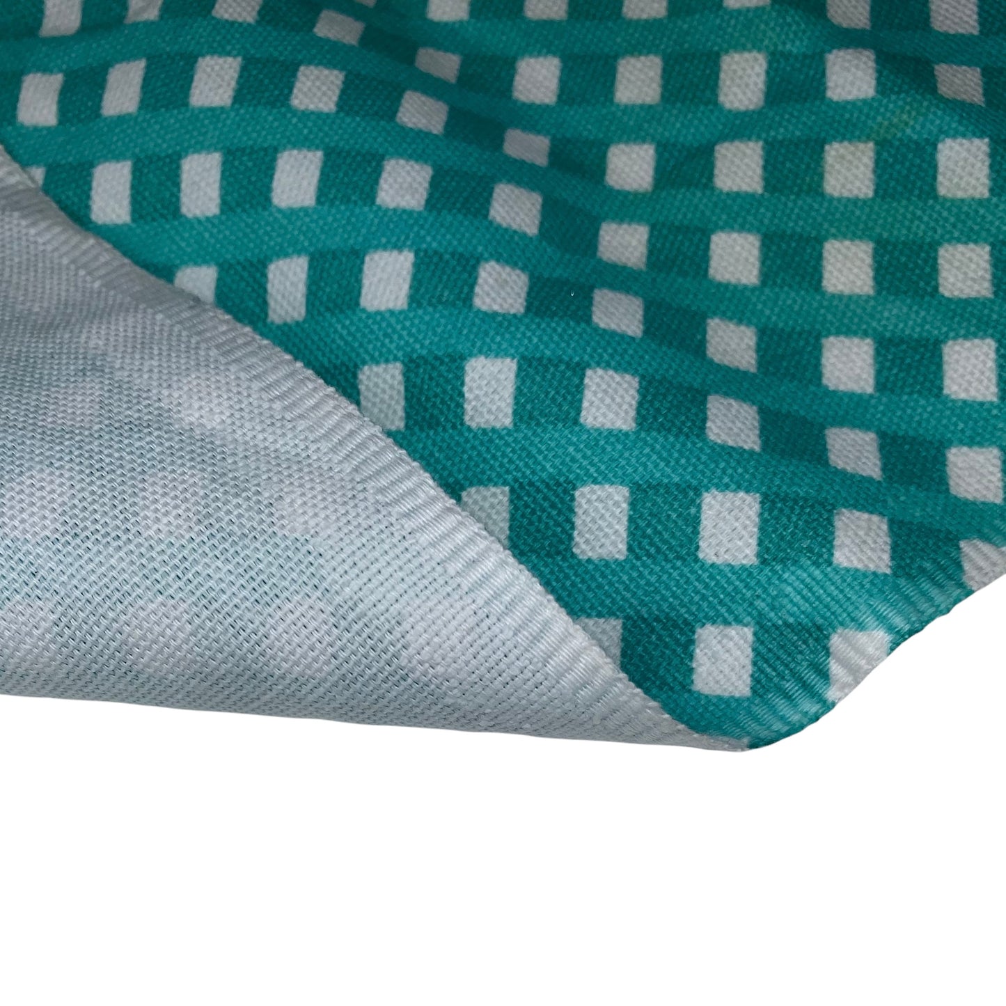 Printed Cotton Canvas - Teal/White