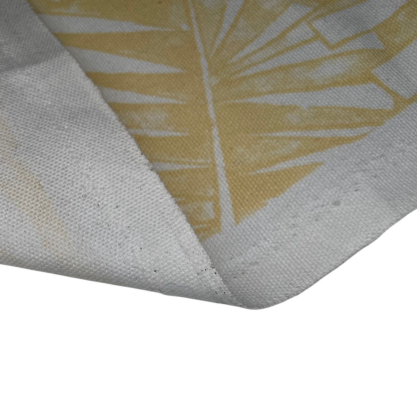 Printed Cotton Canvas Palm Leaves - Yellow/White