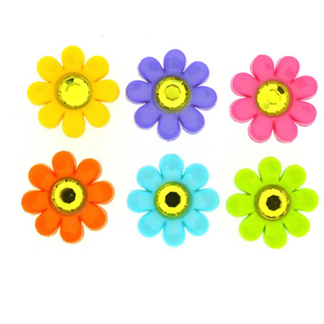 Novelty Buttons - Delightful Daisies - 6 pcs