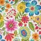 Floral Indoor/Outdoor Upholstery - 56” -Multi-Coloured/White