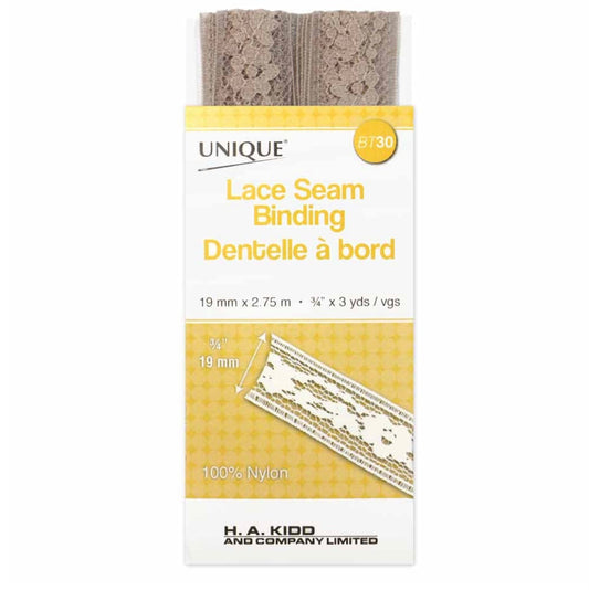 Lace Seam Binding - 19mm x 2.75m - Ivory