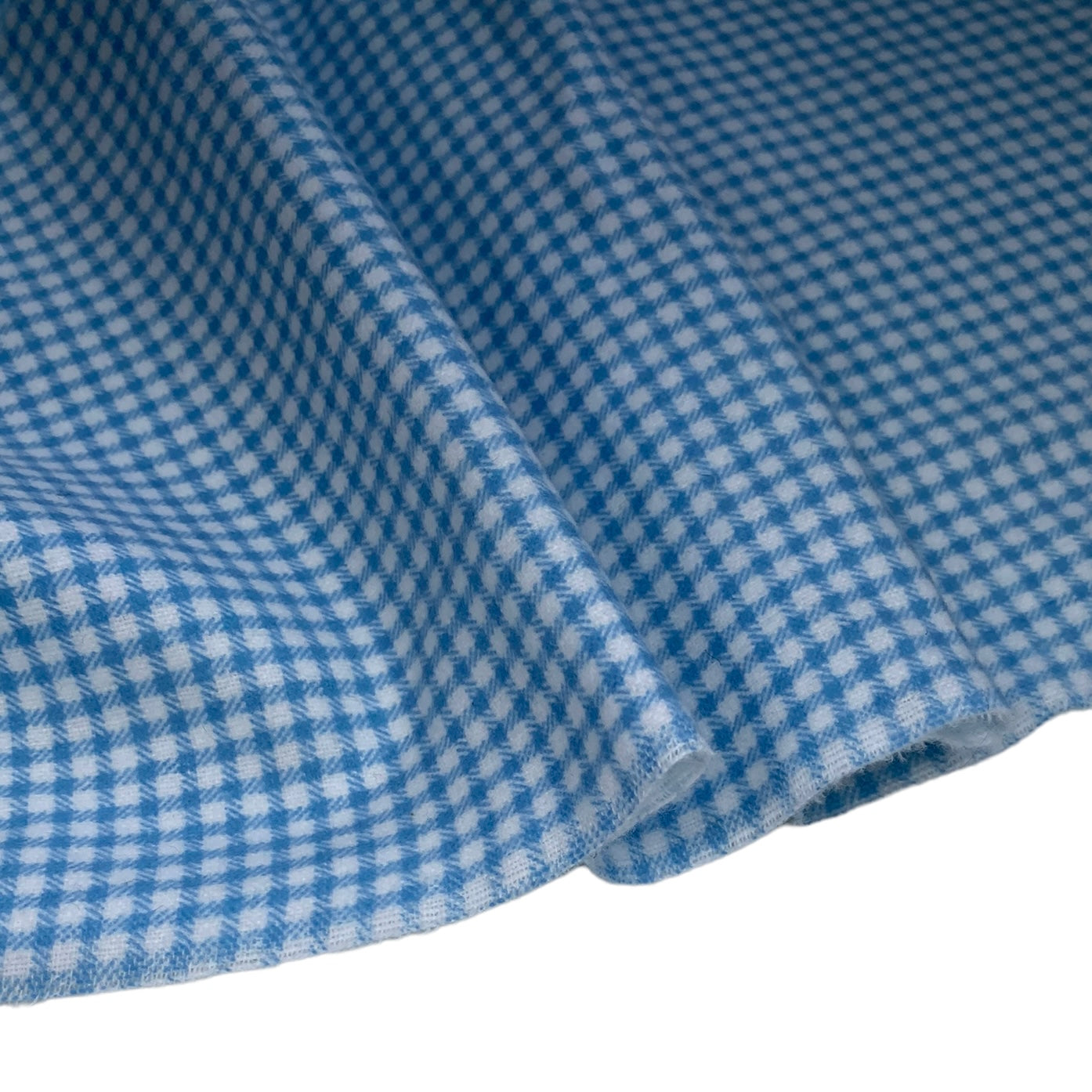 Printed Cotton Flannel - Plaid - White/Blue