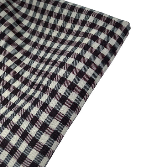 Woven Wool Plaid - Remnant - Beige/Burgundy/Green