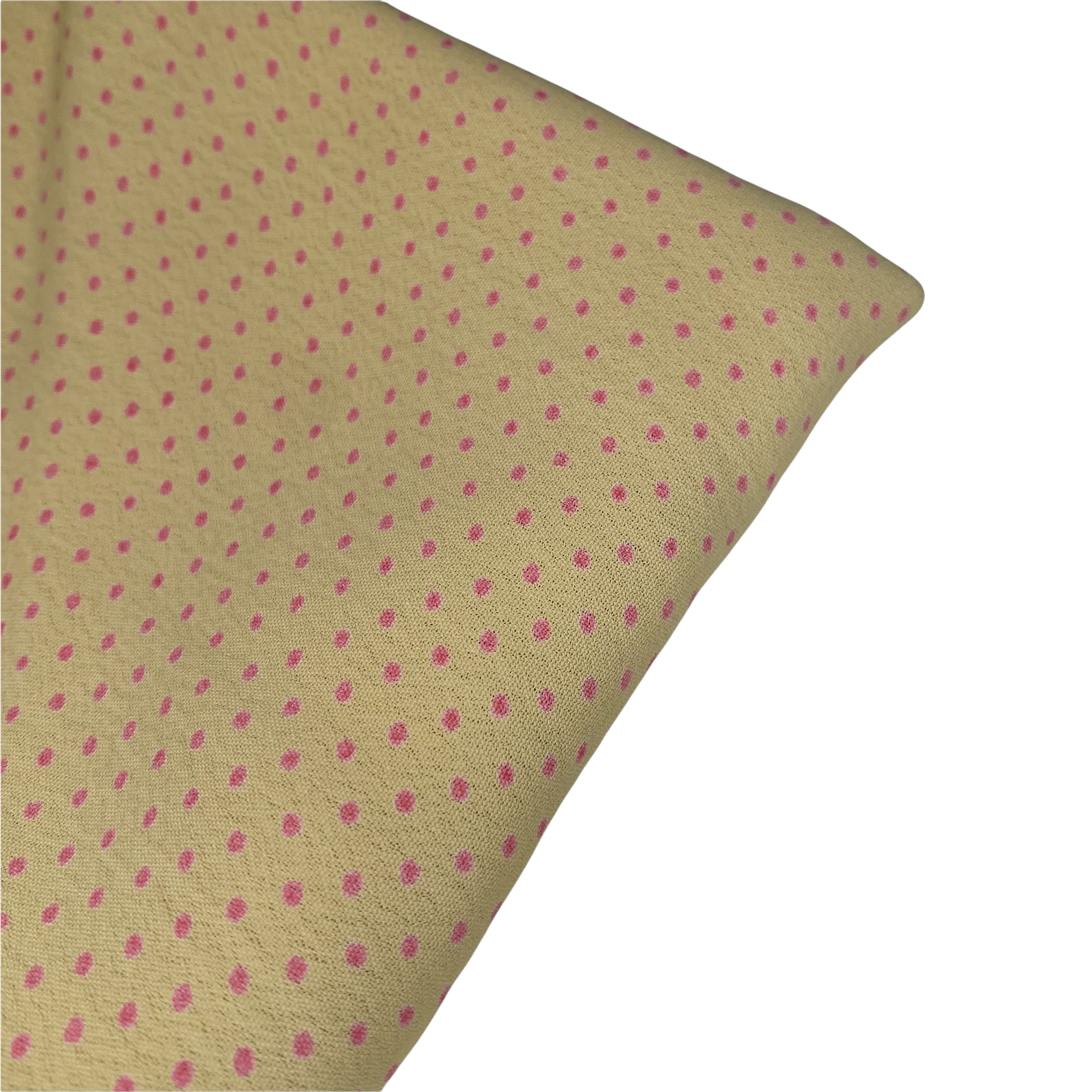 Polka Dot Silk Crepe - 44" - Yellow/Pink