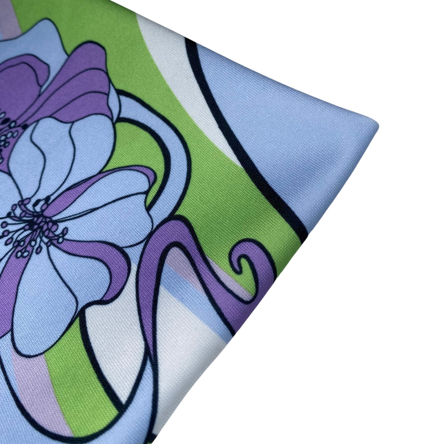Floral Nylon Spandex - 62” - Purple/Green/White