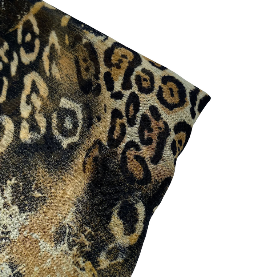 Printed Crinkled Polyester Chiffon - Cheetah