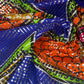 African Printed Cotton - Metallic Silver - Multi-Colour / Blue