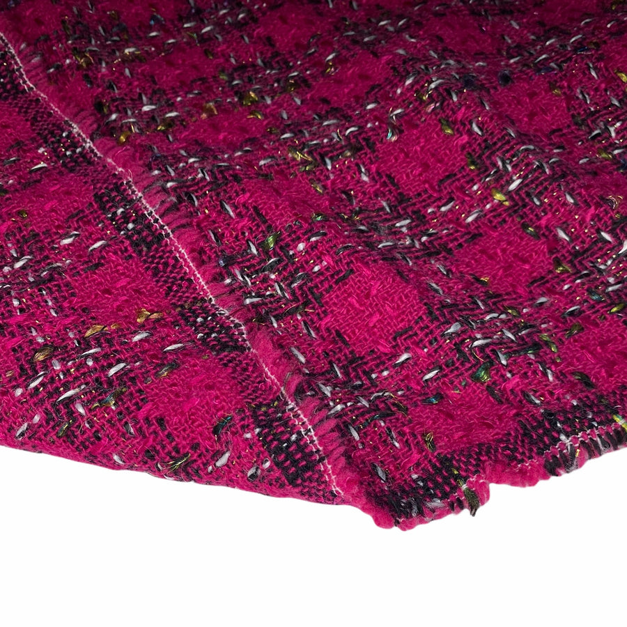 Wool Boucle Coating - Pink