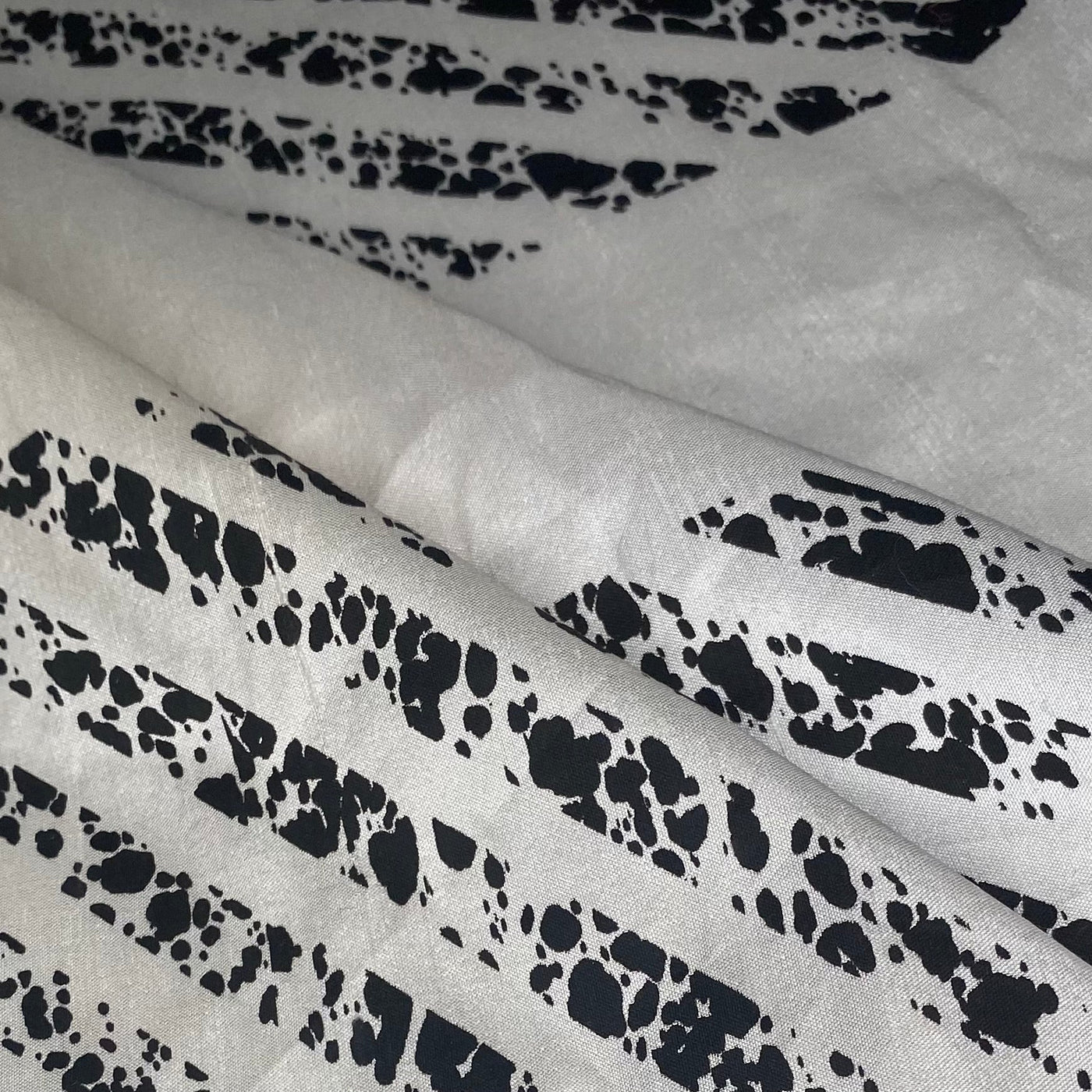 Striped Silk Shantung - White/Black