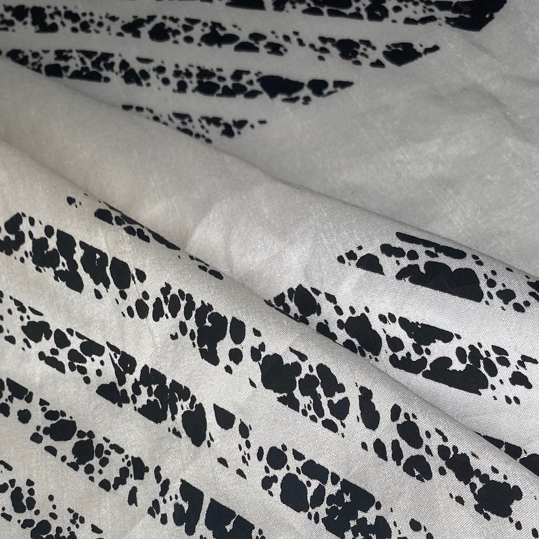 Striped Silk Shantung - White/Black