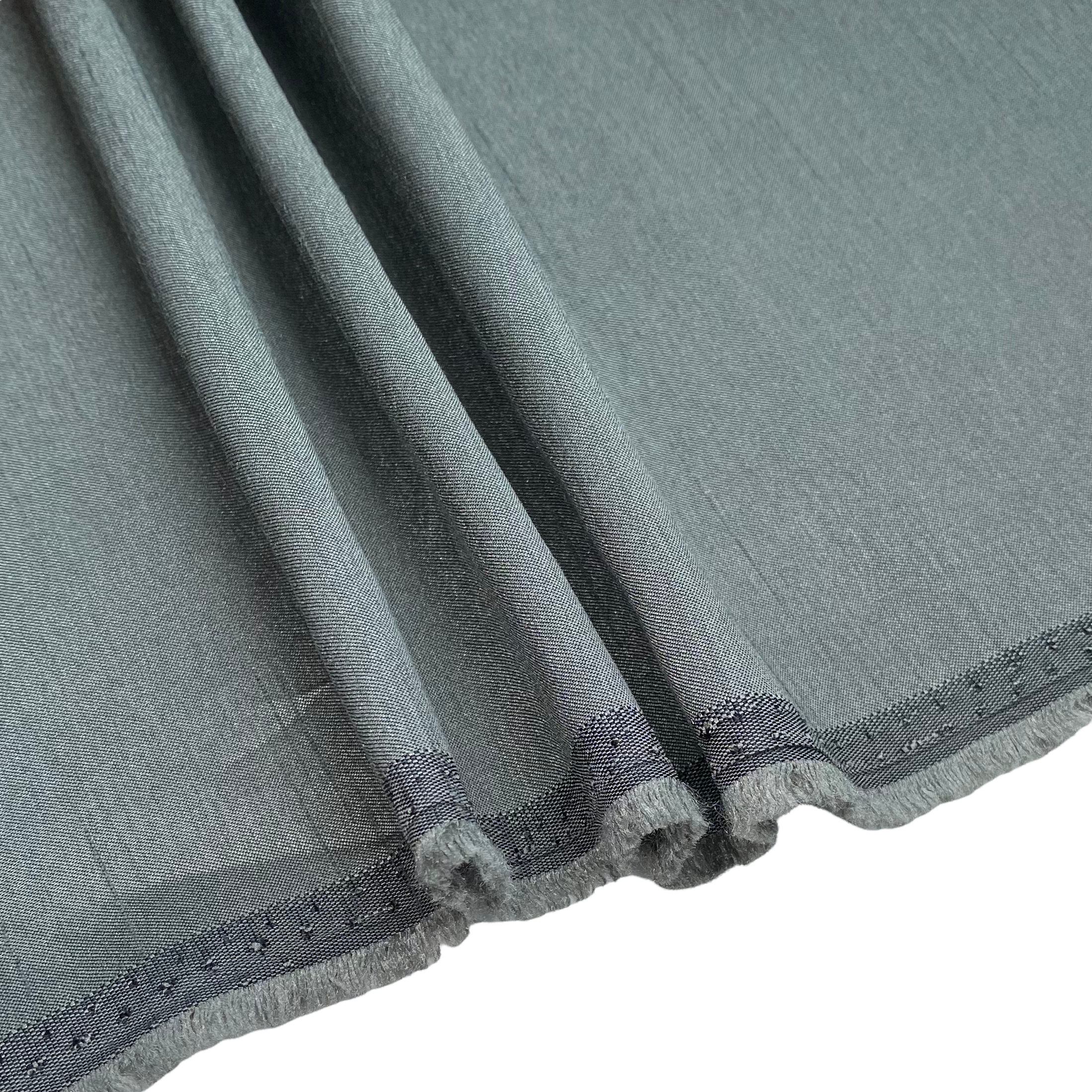 Polyester Shantung Satin - 56” - Black/Grey