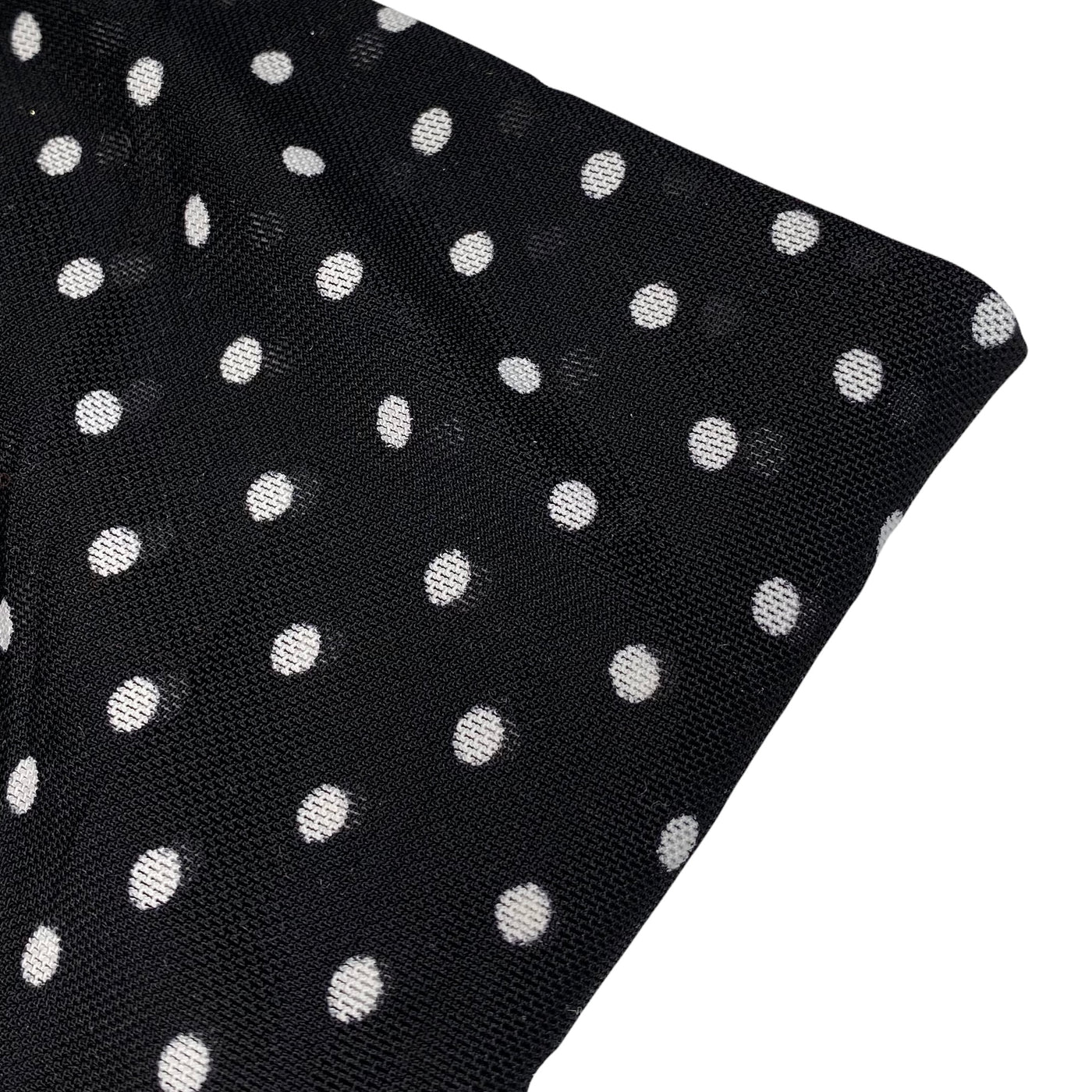 Printed Stretch Mesh - Polka Dot - Black/White