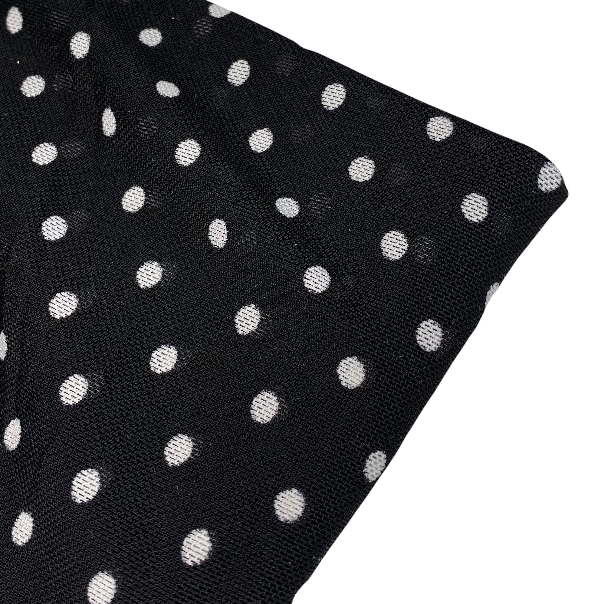 Printed Stretch Mesh - Polka Dot - Black/White
