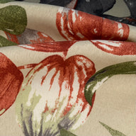 Printed Indoor/Outdoor Upholstery - Tropical Leaves - Beige/Green/Grey/Rust - Remnant
