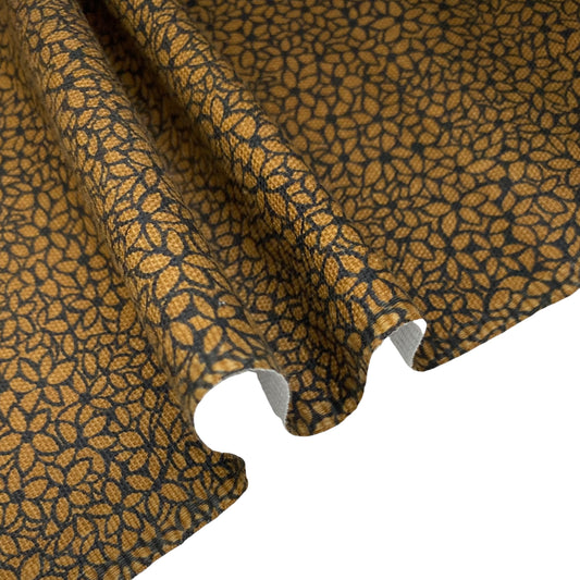 Printed Cotton Canvas - Small Flowers - Brown/Black