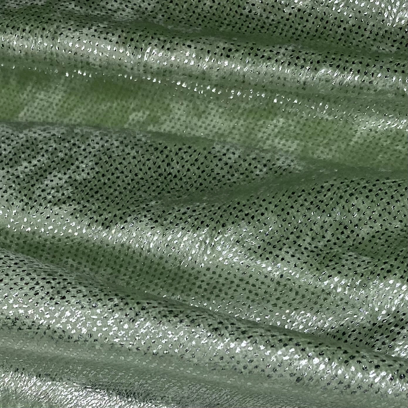 Metallic Dot Stretch Velvet - Mint Green/Silver