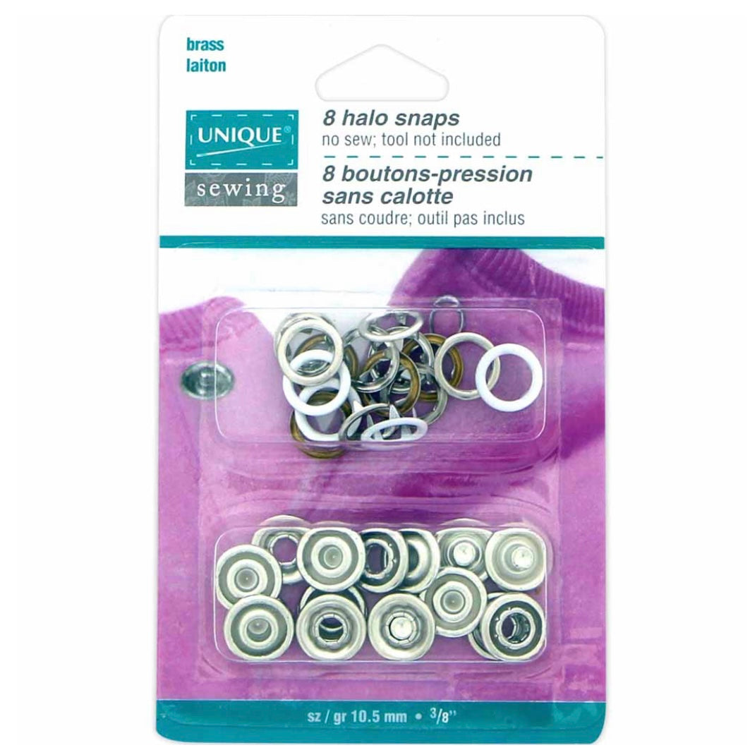 Halo Snaps - 11mm (3/8″) - Gold - 8 Sets