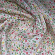 Printed Cotton Flannel - Floral - White/Pink/Yellow/Green
