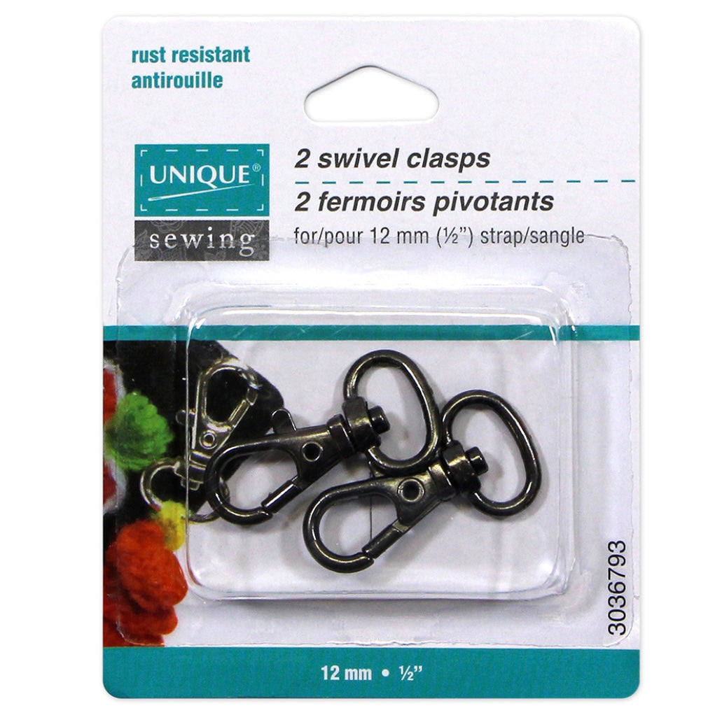 Swivel Hooks - 12mm (1/2″) - Gunmetal - 2 pcs