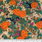 Floral Printed Polyester - 44” - Orange/Brown