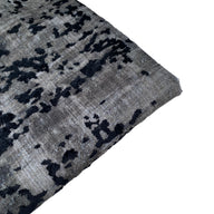 Patterned Velvet Upholstery - Designer Remnant - Roker - Grey/Black