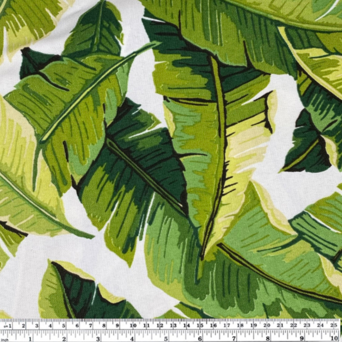 Palm Leaf Indoor/Outdoor Upholstery - 56” - White